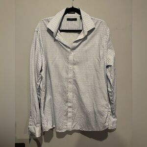 Tommy Hilfiger Men's Blue Plaid Long Sleeve Button-Up Shirt